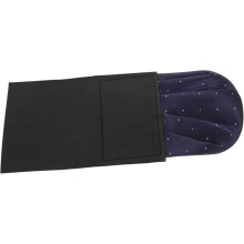 Voorgevouwen rond pochet voor heren, decoratieve pochethouder voor formele gelegenheden in marineblauw