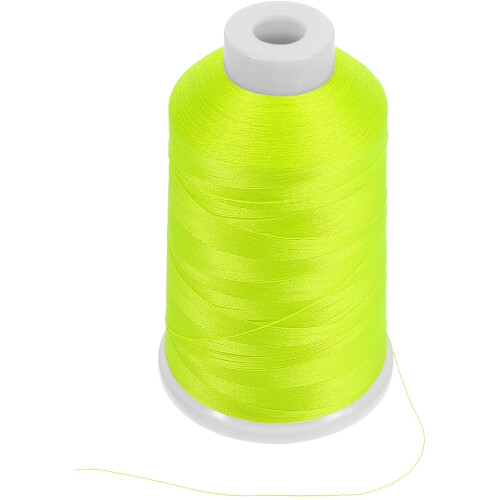 3000-yard selvlysende broderitråd, polyestertråd 150D/2 gul
