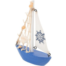 Miniatur-Segelbootmodell aus Holz im mediterranen Stil
