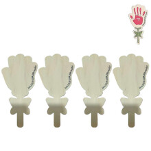 (4pcs) Mother's Day DIY Wooden Hand-Paintable Flower - Happy First Mother's Day Keepsake Kit