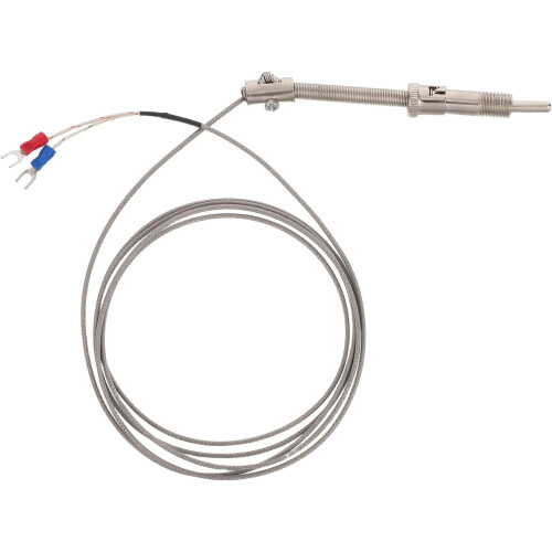 2m Pressure Spring Adjustable Thermometer Probe Wire Stainless Steel Temperature Sensor Probe