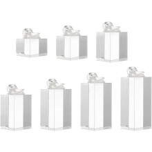Acryl-Ringorganizer-Displayständer, 7-teilig, quadratischer Schmuckhalter mit 7 unterschiedlich hohen Halterungen