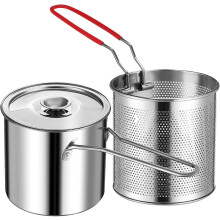 Dreiteiliges Küchen-Fritteusen-Set, 12 l, Edelstahl 304 mit effizienter Ölfiltration, vielseitig einsetzbar