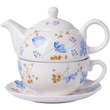 Service à thé en céramique, théière de 480 ml, style rétro antique, design délicat, usages multiples.