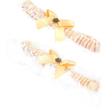 1 Set elegante Brautstrumpfbänder aus Spitze mit Schleife für Hochzeiten und Partys, weich und bequem, ideal als Beinschmuck für Bräute