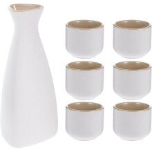 Tasses à saké de style japonais, tasses de service en céramique, lot de 7, design épuré