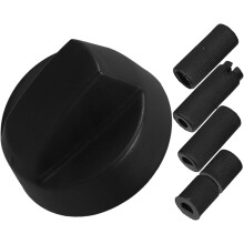 Boutons de commande universels noirs pour four et cuisinière, avec 5 adaptateurs, compatibles avec les grils et les sèche-linge.