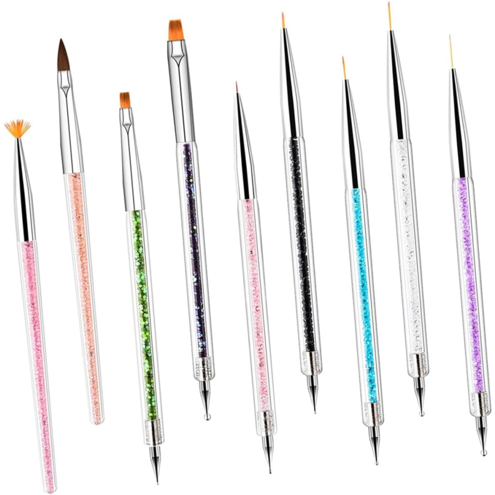 Hkhbjs Double-Ended Point Drill Pen For Manicure Art Drawing Brush And Nail Painting Pen For Nail Art Tools