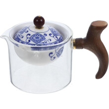 Teekanne aus Keramik mit seitlichem Griff und Filter zum Aufbrühen von Tee, leicht zu reinigen und praktisches Design