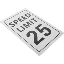 Geschwindigkeitsbegrenzung 25 mph (ca. 40 km/h) Stabiles Verkehrsschild zur Warnung Vorsicht Verkehrsschild Verkehrssicherheitssymbol
