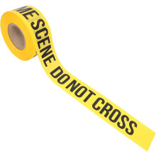 Absperrband für Tatortabsperrungen, 7,5 cm x 305 m, nicht klebend, gelb/schwarz