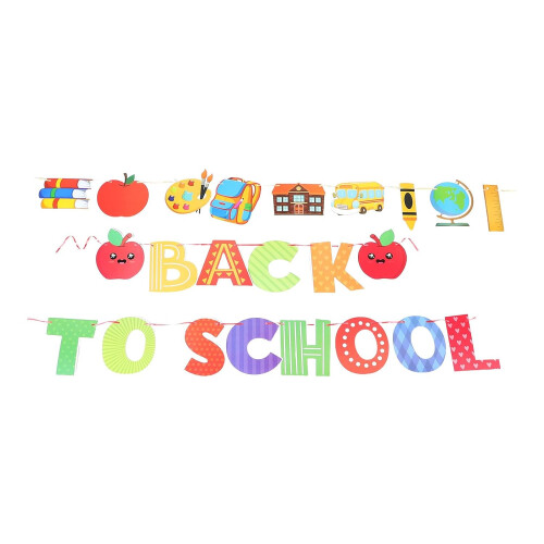 Schulanfangsbanner-Set, bunte Alphabet-Papiergirlande