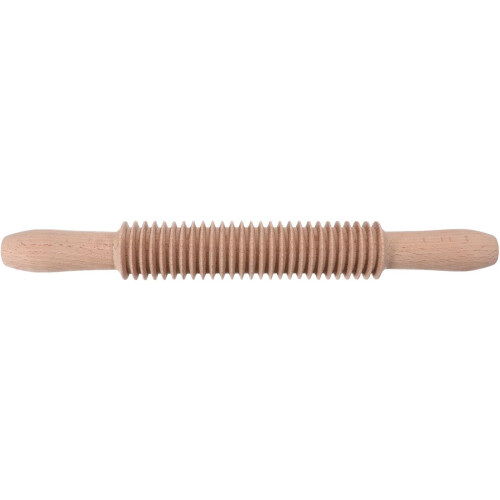 Dough Baking Roller Professional Screw Threaded Wood Rolling Pin Space Saving Beige Kitchen Tool
