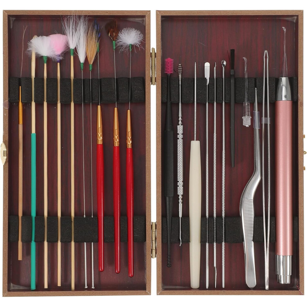 Hkhbjs Ear Wax Cleaning Sticks And Earwax Removal Tools 20Pcs Set With Wooden Box