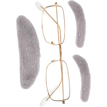 Old Man Mustache and Eyebrows Kit with Adhesive Fake Beard and Square Glasses