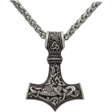 Vintage-Halskette mit Hammeranhänger aus silberfarbener Legierung für Herren, hautfreundliche Kette, stilvolles Retro-Design für jeden Tag