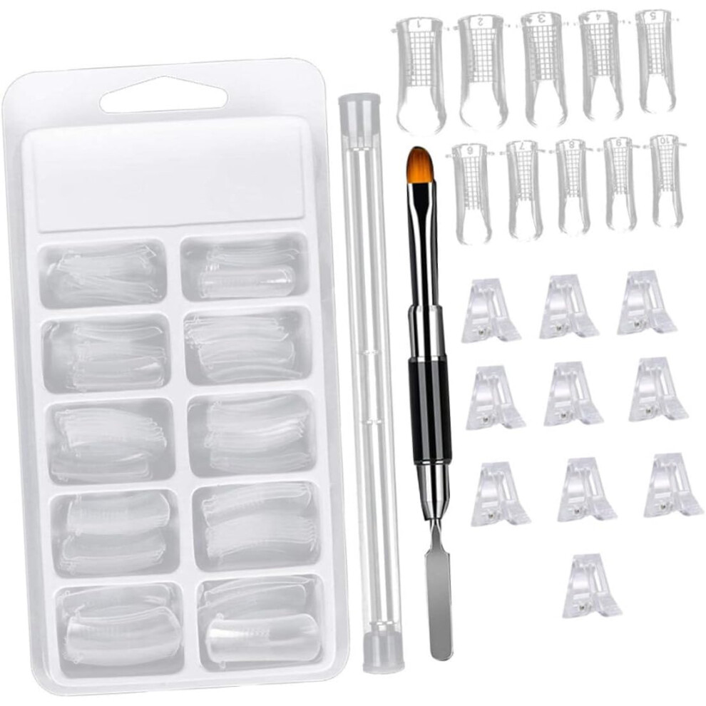 Hkhbjs White Nail Art Extension Tip Set 100Pcs Acrylic Nail Tips With And Dual-Ended Pen For Manicure At Home Or Salon