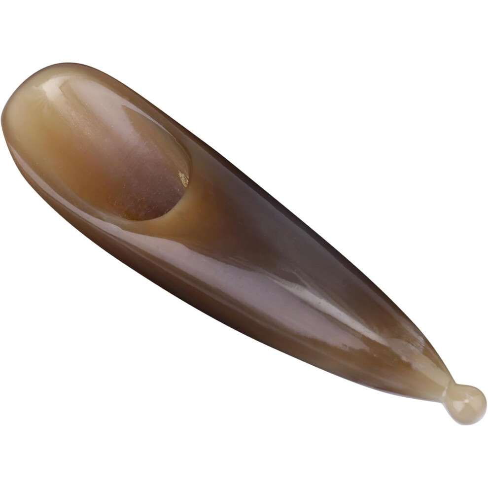 Hkhbjs Brown Natural Yak Horn Gua Sha Stick Muscle Massager For Lymph Drainage Scalp And Neck Pain Relief