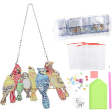 DIY Crystal Art Kit for Adults, Full Drill Bird Crystal Craft Set with PVC Canvas, Modern Home Wall Decor
