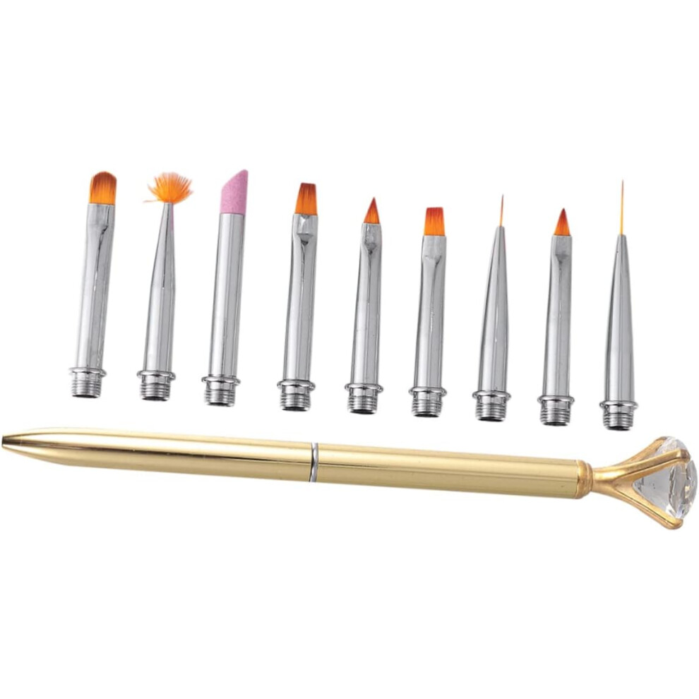 Hkhbjs Golden Painting Pen Set Replaceable Nail Art Brush Pen Manicure Diy Nail Decoration Tool For And