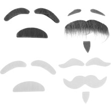 Faux barbe et moustache adhésives pour mascarade, accessoires de cosplay d'Halloween pour fêtes et spectacles pour hommes.