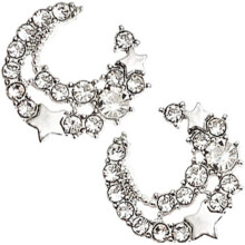 Mond- und Sternohrringe für Damen, zierliche Ohrstecker, funkelnder Modeschmuck für festliche Anlässe