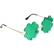 Gafas de sol con trébol de San Patricio para hombre y mujer, sin montura, color verde, ideales para fiestas.