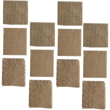 12-teiliges Set Vintage-Leinenuntersetzer für Tischdekoration und Foto-Requisiten, Khaki-Farbe