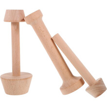 Moule à tartelettes aux œufs en bois, lot de 3, double face, pour galettes d'œufs.