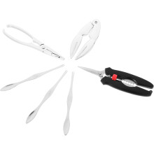 6-teiliges Krabben-Essbesteck, Meeresfrüchte-Werkzeug, Edelstahl, rostfrei, zum Entfernen von Krabbenfleisch, sortiert