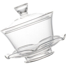 Teetasse mit Deckel und Untertasse, Kung-Fu-Teetasse aus Glas, kompakt, praktisch zum Aufbewahren und Tragen, einfache Küchen-Teetasse