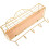 Multifunctional Storage Rack Wall Shelf with Hooks Creative Iron and Wood Frame Space-Saving 1