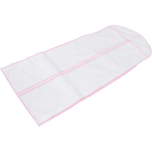Geantă de depozitare pentru rochii de mireasă, lungime 150 cm, materiale nețesute, depozitare portabilă pe termen lung, margini roz