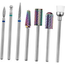Juego de 7 brocas para limar uñas de carburo de tungsteno para taladro eléctrico de uñas. Suministros profesionales para manicura.