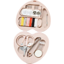 Herzförmige Mini-Nähset-Box, 8-teiliges Set mit Stickgarn-Organizer und Aufbewahrungsdeckel