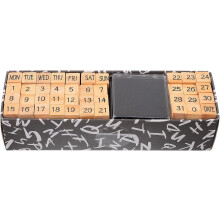 40-delige houten stempelset met weeknummers en letters voor scrapbooking en journaling.