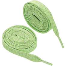 1 Paar glitzernde, flache Schnürsenkel aus strapazierfähigem Polyester als Ersatz für Sneaker, Stiefel und Sportschuhe in leuchtenden Farben