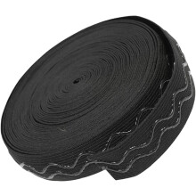Fekete, csúszásmentes kötött gumiszalag, 20 mm x 5 yard, nagy rugalmasságú varrószíj