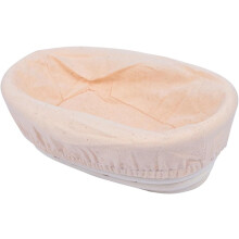 Gärkorb, oval, aus Rattan, mit herausnehmbarem Einsatz, staubfreie Oberfläche, natürliches Backzubehör