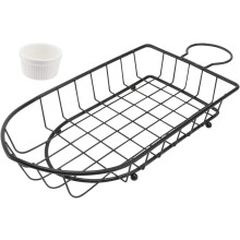 Soporte de malla para papas fritas con forma de barco, soporte para aperitivos, estante para servir comida frita