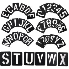 Pochoirs multifonctions en plastique PP noir pour l'alphabet, les chiffres et les lettres (42 feuilles)