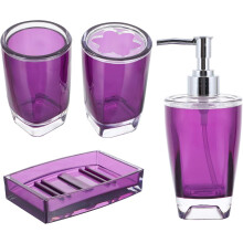 4-teiliges Badezimmer-Accessoire-Set mit Seifenspender, Zahnbürstenhalter, Seifenschale und Mundspülbecher
