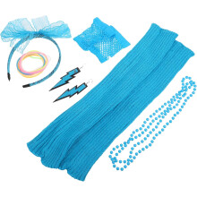 Accesorios para disfraces de fiesta retro estilo disco vintage: collar, pendientes, diadema, calentadores de piernas.
