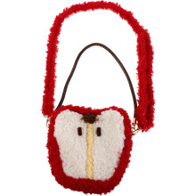 Handtasche aus Lammwolle, niedliche Plüsch-Schultertasche für Mädchen, Winter-Fleece-Geldbörse für Jungen und Mädchen, Weihnachtsszenario