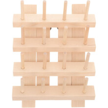 Garnrollenhalter aus Holz für Stickgarn, einfach zu montieren, khakifarbener Holzorganizer