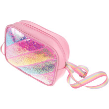 Niedliche Kinderhandtasche für kleine Mädchen mit funkelnden Pailletten und Glitzer, rechteckige Umhängetasche im Cartoon-Stil