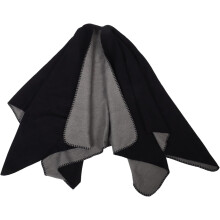 Sciarpa double-face in stile nordico da donna, poncho boho in finta pelliccia di pecora, sciarpa calda invernale alla moda.