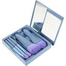 Ensemble complet de pinceaux de maquillage portables avec miroir, indispensables en voyage pour les femmes au quotidien