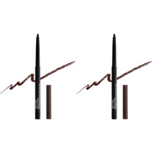 wet n wild Mega Last Breakup Proof Waterproof Retractable Gel Eyeliner - Ultra Pigmented 16-Hour Long Wear, Cruelty-Free & Vegan - (Dark Brown) 2Pack