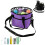 (Dark purple) Bottle Carrier Bag Four Bottle Capacity Front Pocket Adjustable Shoulder Strap 1